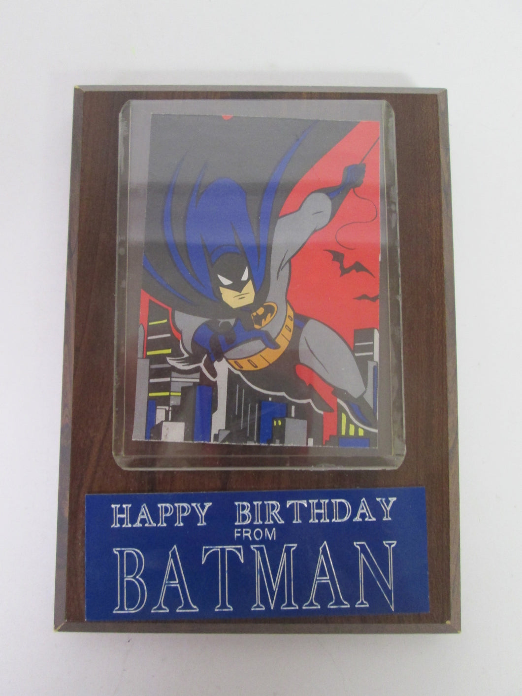 Happy Birthday from Batman Wall Plaque Card Holder with engraved plaque and Batman Card
