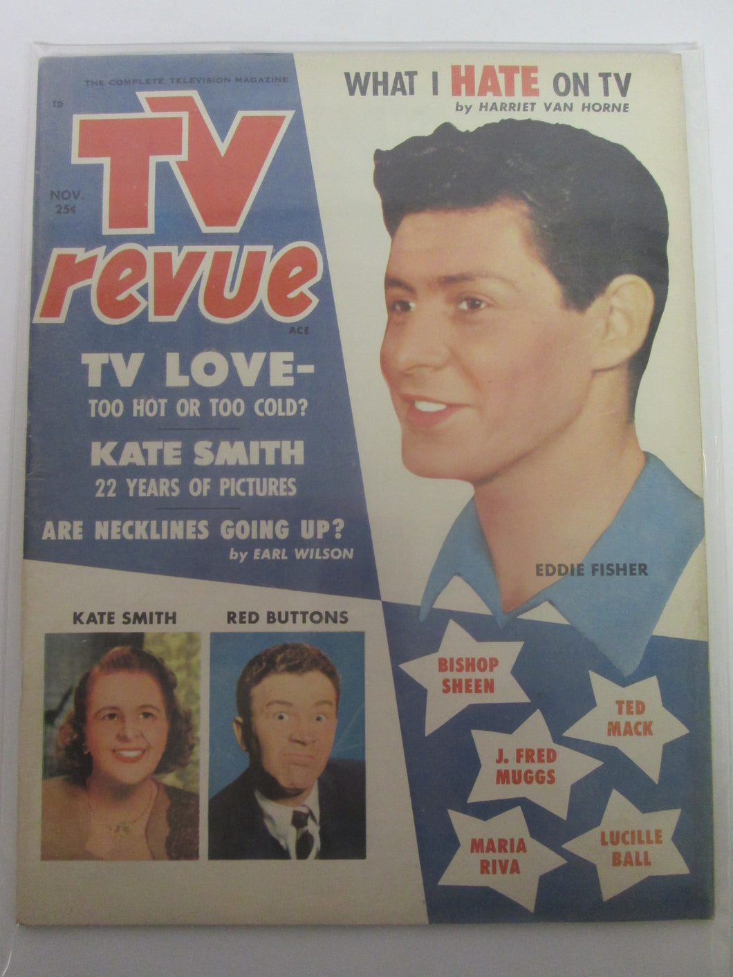 TV Revue Magazine Eddie Fisher Kate Smith Red Buttons November 1953