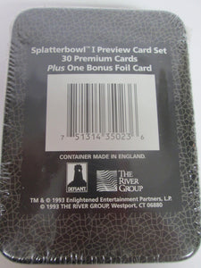 Splatter Bowl I Preview Card Tin Set Sealed 1993 30 Cards & 1 Foil
