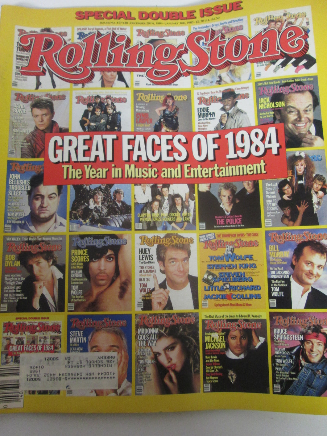 Rolling Stone Magazine December 20 1984 #437/438 Great Faces of 1984 Rolling Stone Issue Cover
