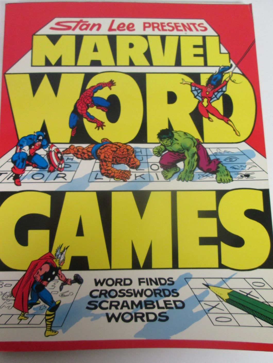 Stan Lee Presents Marvel Word Games Word Finds Crossword scrambled Words 1979 PB