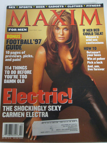 Maxim Magazine Carmen Electra Cover Football 1997 Guide Sep/Oct 1997