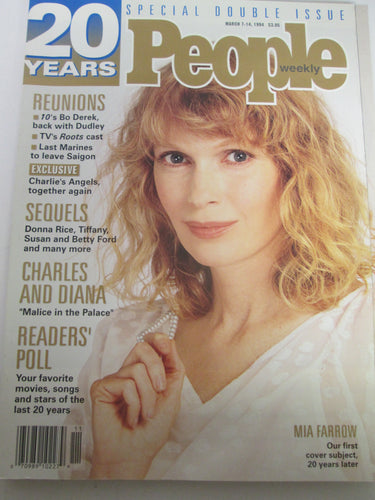 People Weekly Magazine 20 Years Special Double Issue Mia Farrow Cover Charlie's Angels Mar 7-14 1994
