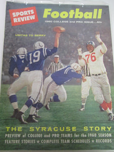 Sports Review Magazine Football 1960 College and Pro Issue The Syracuse Story