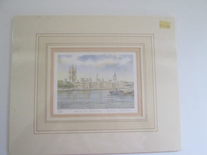 Kenneth Burton Counties of Great Britain Watercolour Print Houses of Parliament London 401/600 Signed