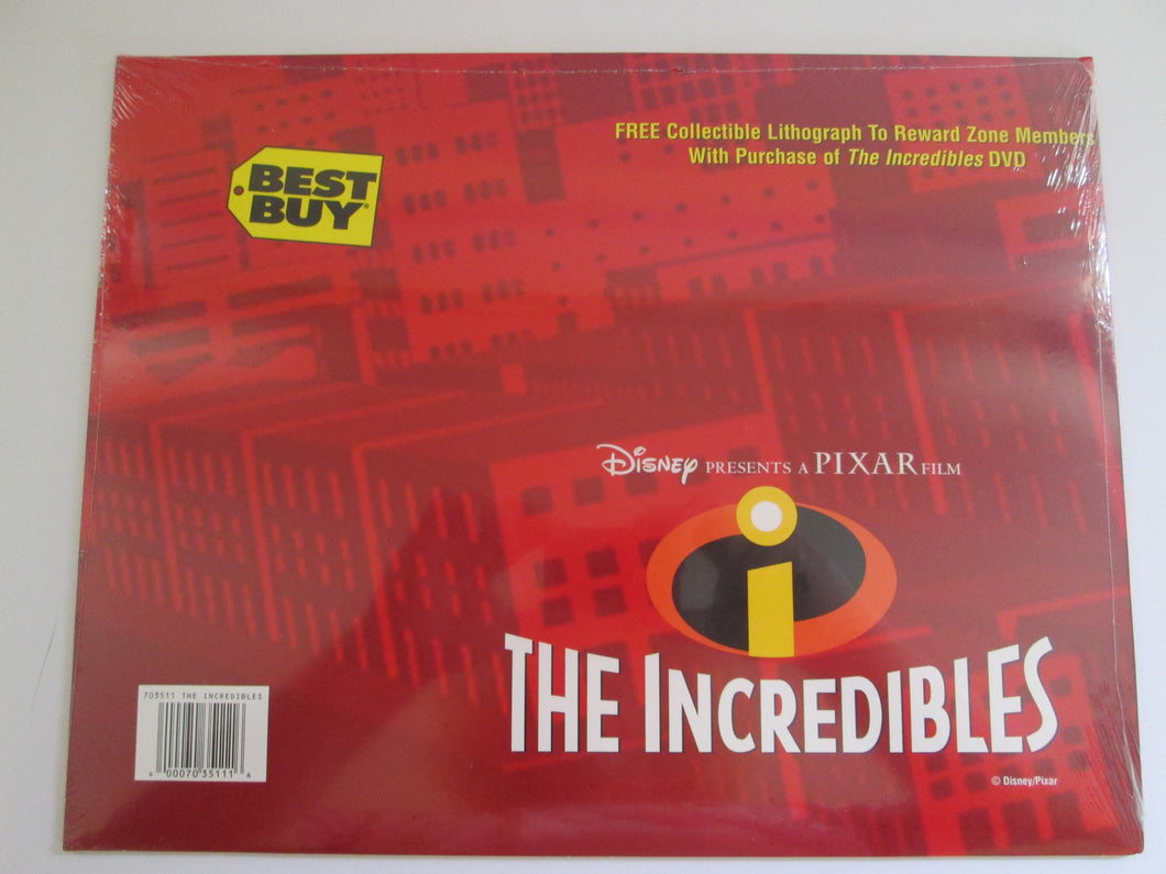 The Incredibles Collectible Lithograph Disney/Pixar Sealed