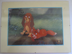 Fox & the Hound Framed Disney Store Lithograph 1994