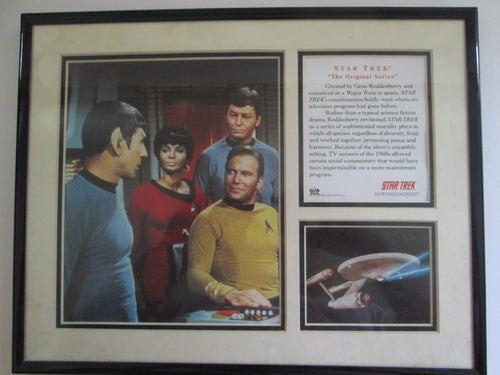 Star Trek The Original Series Framed Cast Photo, Enterprise Photo & Info Card