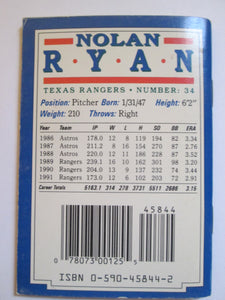 Nolan Ryan Sports Shots Collectors Book 12 PB 1992