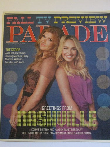 Parade Magazine September 16 2012 Connie Britton and Hayden Panettiere cover Fall TV Preview