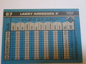 Larry Andersen Bowman #67 Houston Astros Baseball Card 1990
