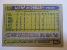 Larry Andersen Topps #503 Houston Astros Baseball Card 1987