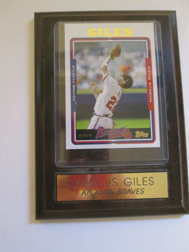 Marcus Giles Topps 129 Braves Baseball Card 2004 Engraved Plaque