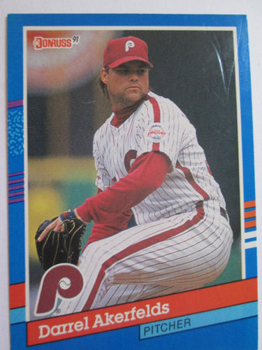 Darrel Akerfelds Donruss #110 Philadelphia Phillies Baseball Card 1990