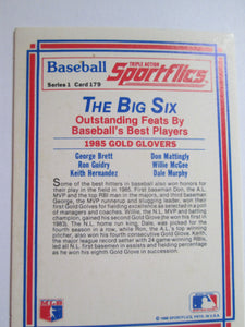 The Big Six 1985 Sportflics Gold Glovers Series 1 Card 179 Holographic Baseball Card 1986