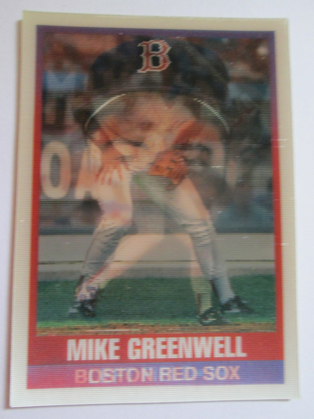Mike Greenwell Sportflics #143 Boston Red Sox Holographic Baseball Card 1989
