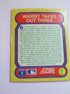 Bill Wambaganss Score #55 Great Moments in Baseball 1 3/4" by 2 1/4" Holographic Baseball Card 1988