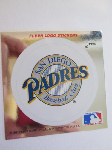 San Diego Padres Fleer Logo Sticker 1991