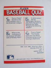 Fleer Action Series Set of 4 Club Stickers - Rangers, Blue Jays, Orioles, Red Sox 1990