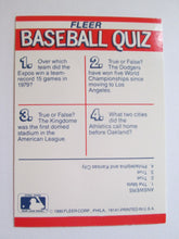 Fleer Action Series Set of 4 Club Stickers - Dodgers, Expos, A's, M'S 1990
