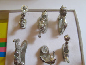 Empire Silver Company Pewter Circus Cake Toppers with candles, never used