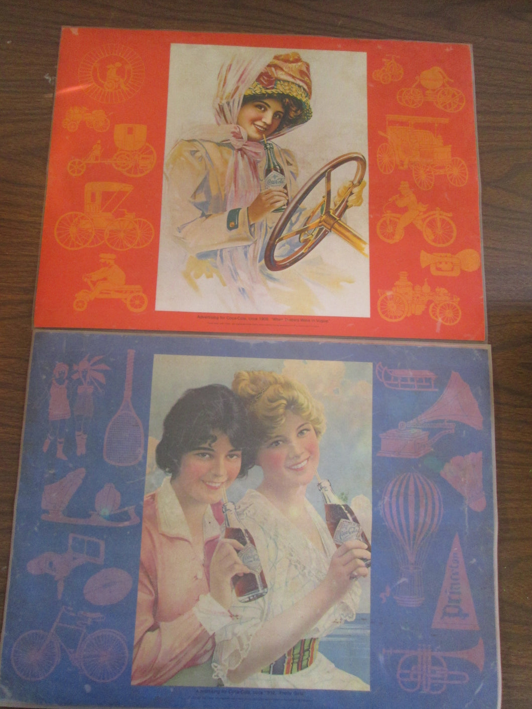 Coca-Cola Placemats set of 4 with early 1900 prints