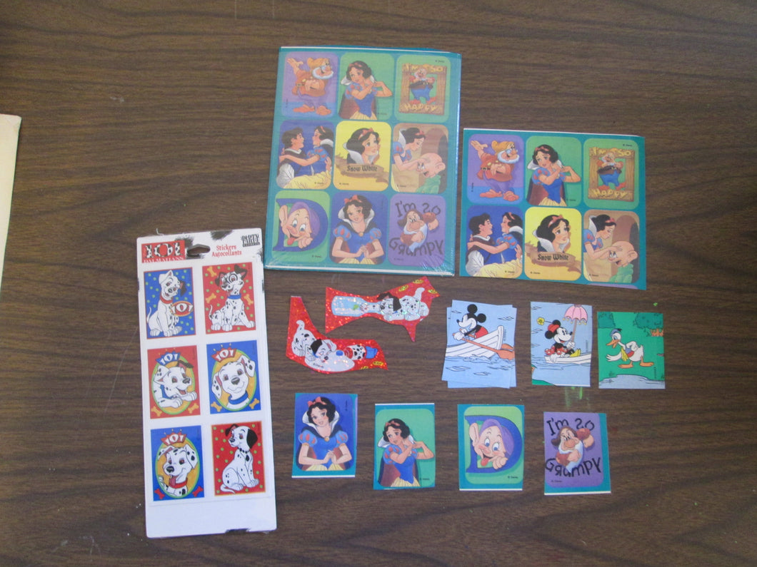 Disney Sticker set, Snow White, 101 Dalmations, Mickey Mouse and Donald Duck