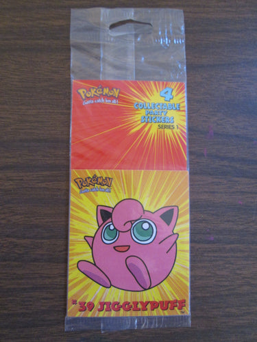 Pokemon 4 Collectible Party Stickers JigglyPuff Sealed