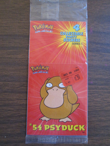 Pokemon 4 Collectible Party Stickers Psyduck