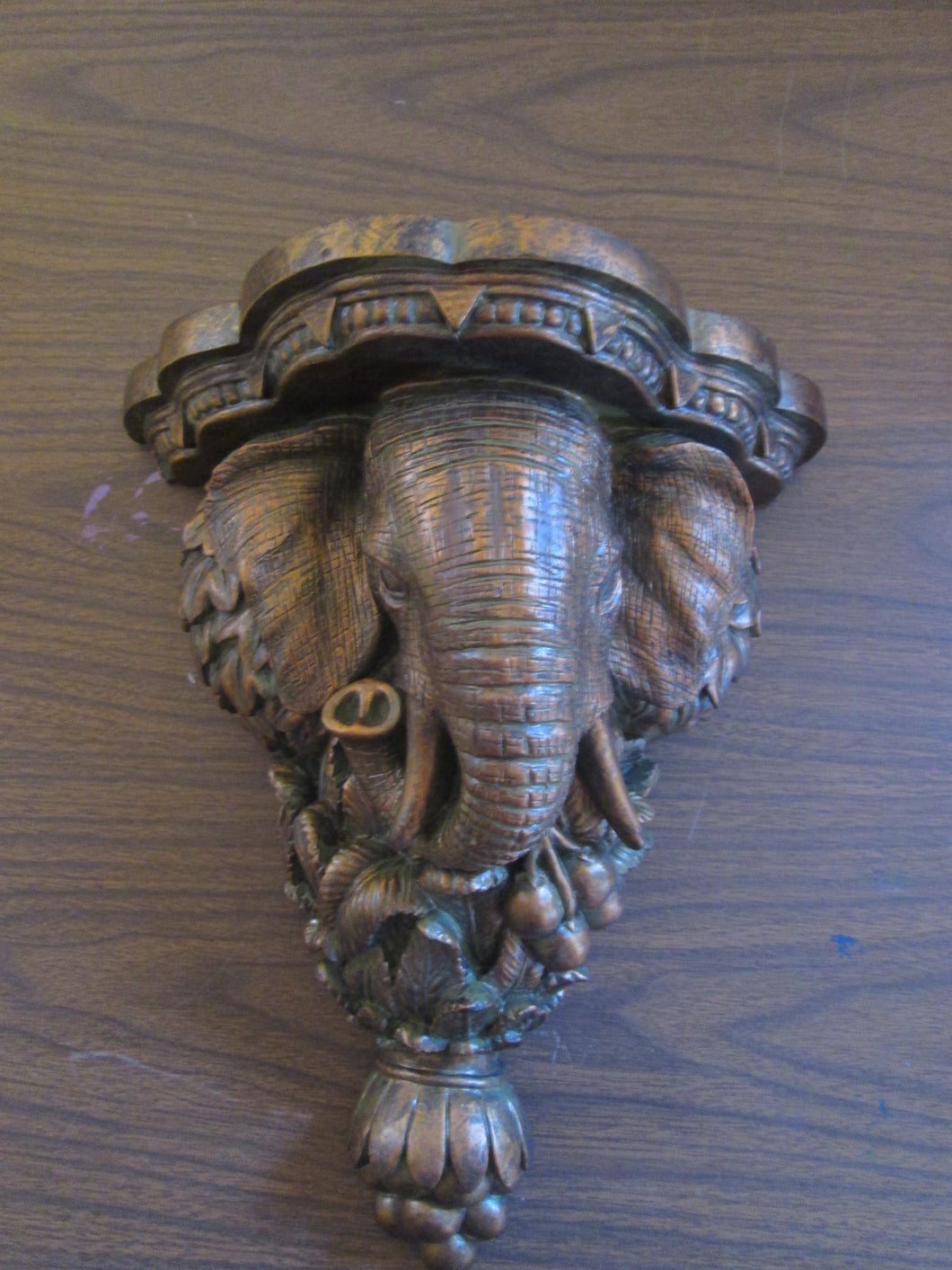 Elephant Head Shelf, semi circle 10 1/2 x 5 1/2