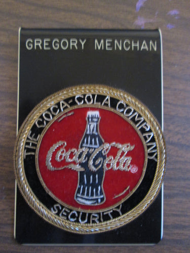 The Coca-Cola Company Security Badge Bullion Emblem Gregory Menchan