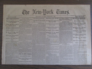 The New York Times Newspaper February 1, 1862