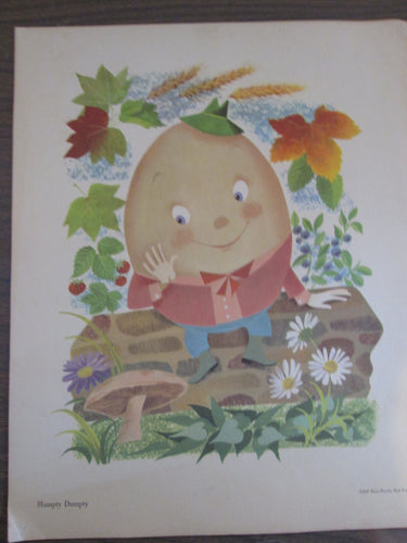 Set of 6 Nursery Rhyme Posters 16x13 1957