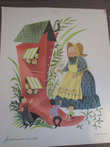 Set of 6 Nursery Rhyme Posters 16x13 1957