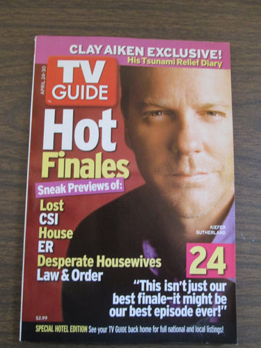 TV Guide Hot Finales 24 Kiefer Sutherland Cover Special Hotel Edition April 24-30, 2005