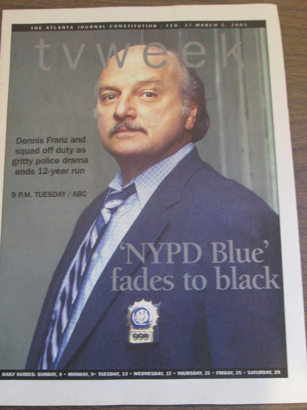TV Week NYPD Blue Dennis Franz Cover Feb 27-Mar 5 2005 PB
