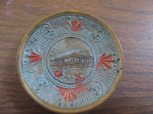 Vintage 1970's Italy Brass Tray Raised Parthenon