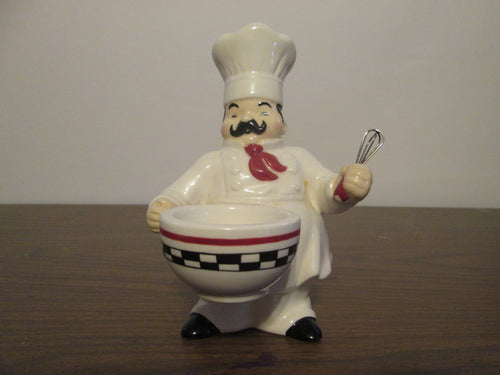 Yankee Candle Chef Holding a Bowl & Wisk; Bowl is Candle Holder